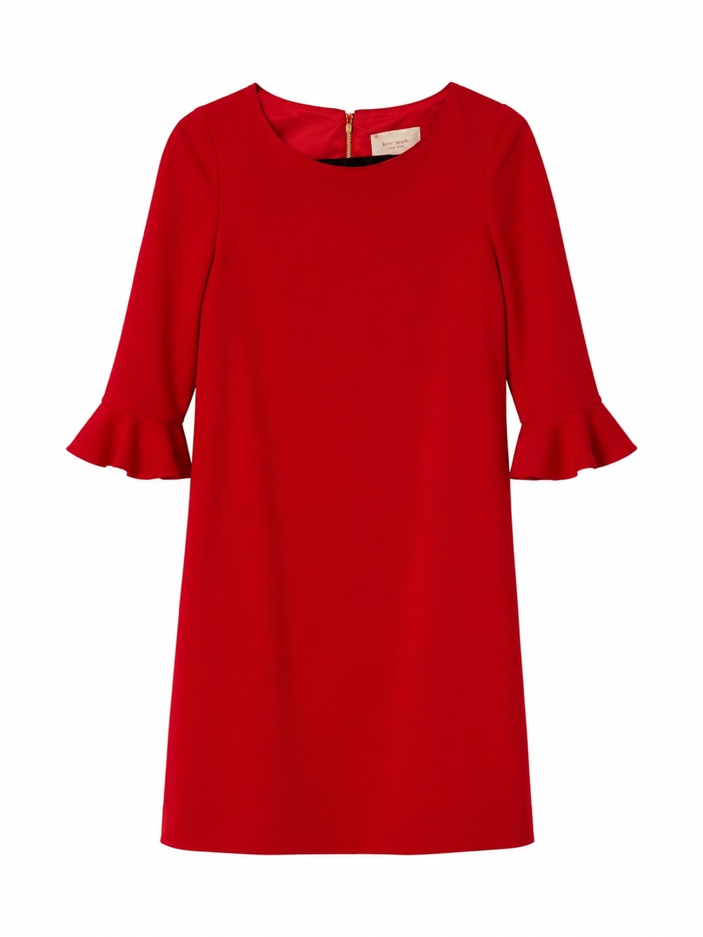 Kate Spade Red Ruffle-Cuff Shift Dress - Picture 1 of 4